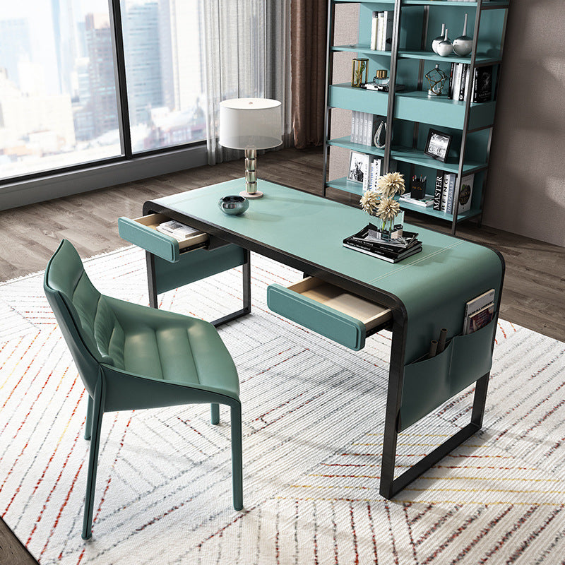 Vicenza Orange  Saddle Leather Desk 55.12"D