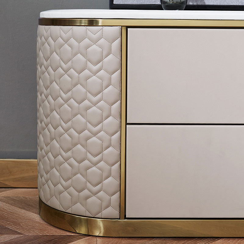Arona White Marble TV Stand 78.74"D