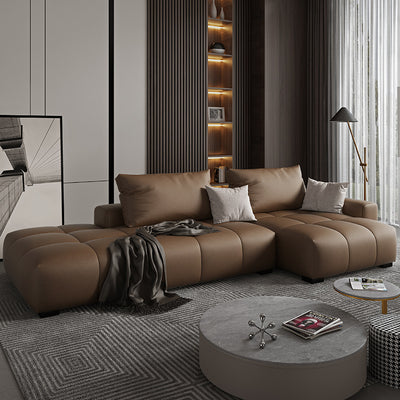 Saronno Grey Technology Cloth Sectional 82.67"D+68.9"D