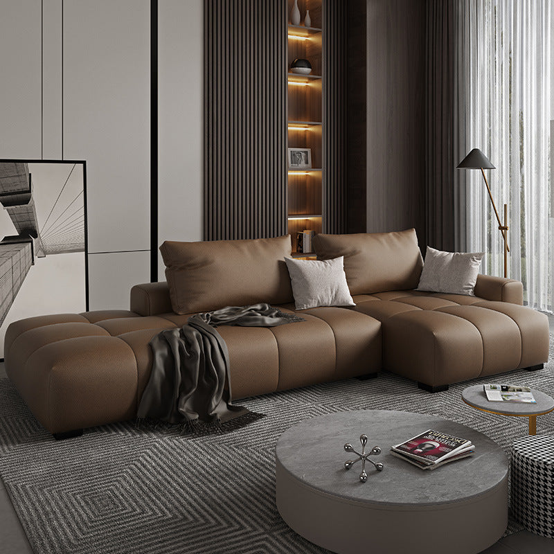 Saronno Grey Technology Cloth Sectional 82.67"D+68.9"D