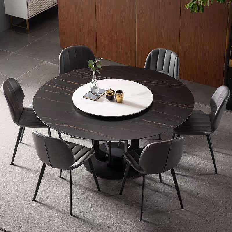 Lazio Black+White Slate Dining Table 47.24"D