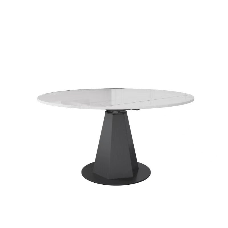 Dueville White+Black Slate Dining Table 53.14"D