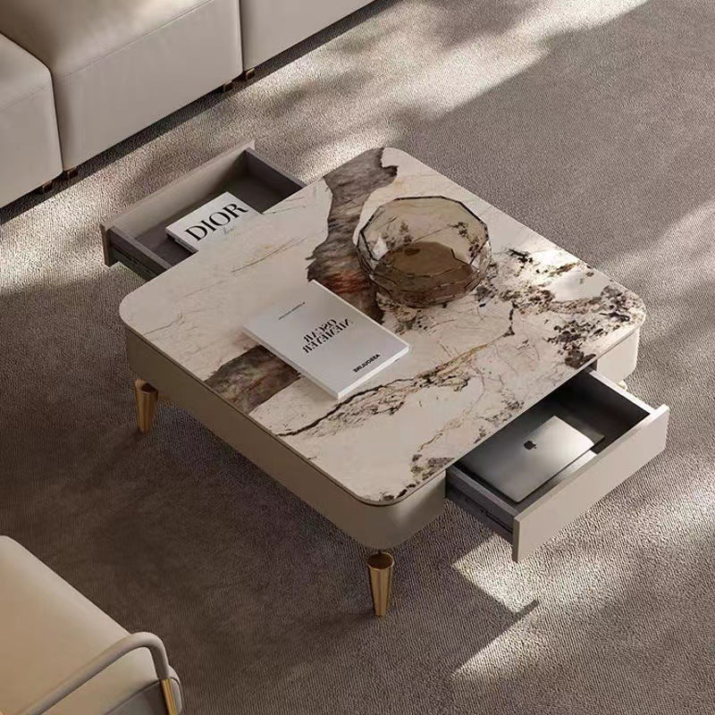 Liguria White Slate Coffee Table 43.31"D