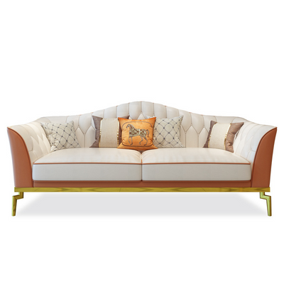 Orosei Nappa Leather Sofa 84.64"D (Without Pillows)