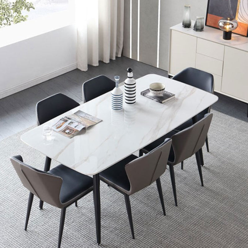 Dueville White Slate Dining Table 62.99"D