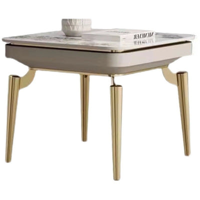 Liguria White Slate Side Table 23.62"D