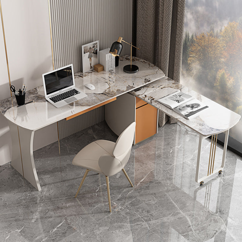 Cefalu White Slate Desk 55.12"D