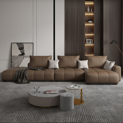 Saronno Grey Technology Cloth Sectional 82.67"D+68.9"D