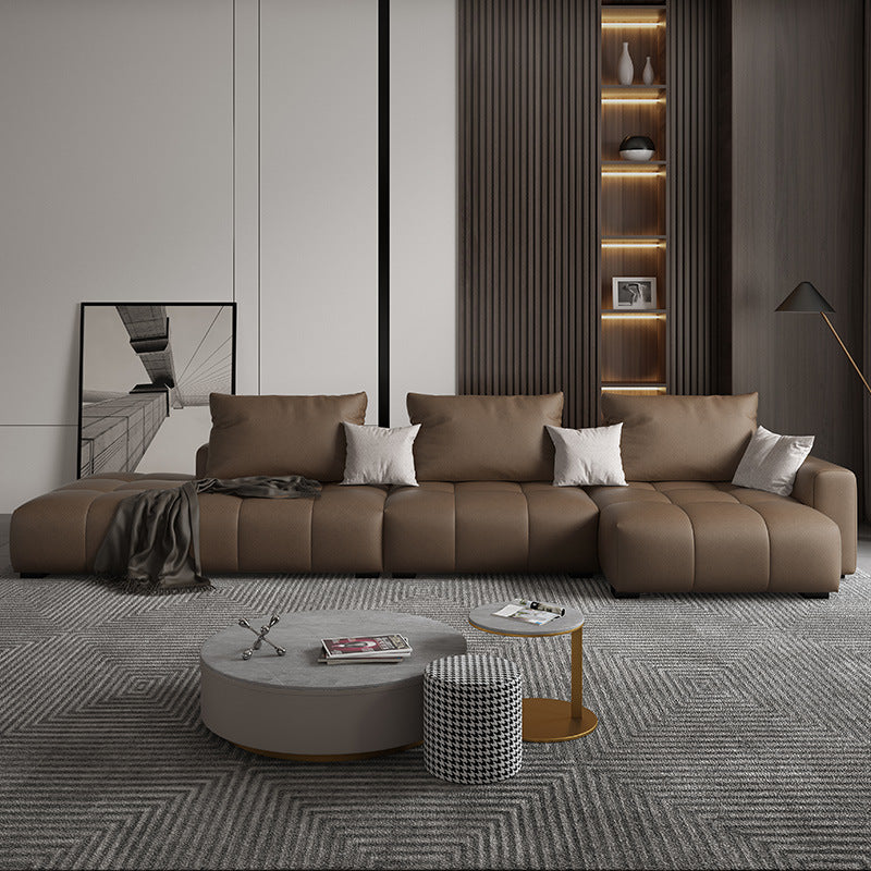 Saronno Grey Technology Cloth Sectional 82.67"D+68.9"D