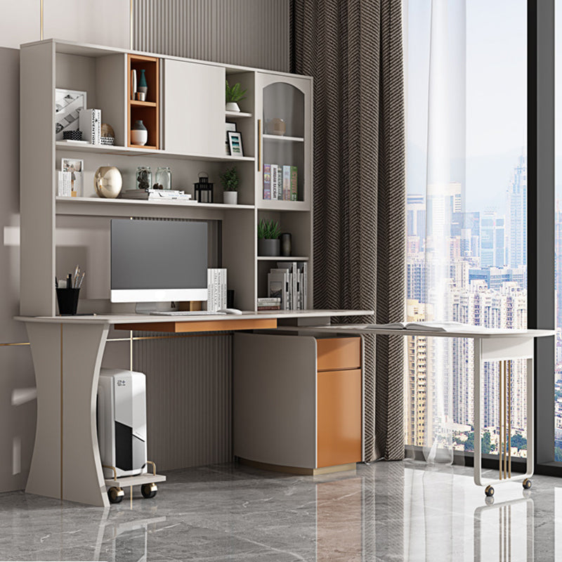 Cefalu White Slate Desk 55.12"D