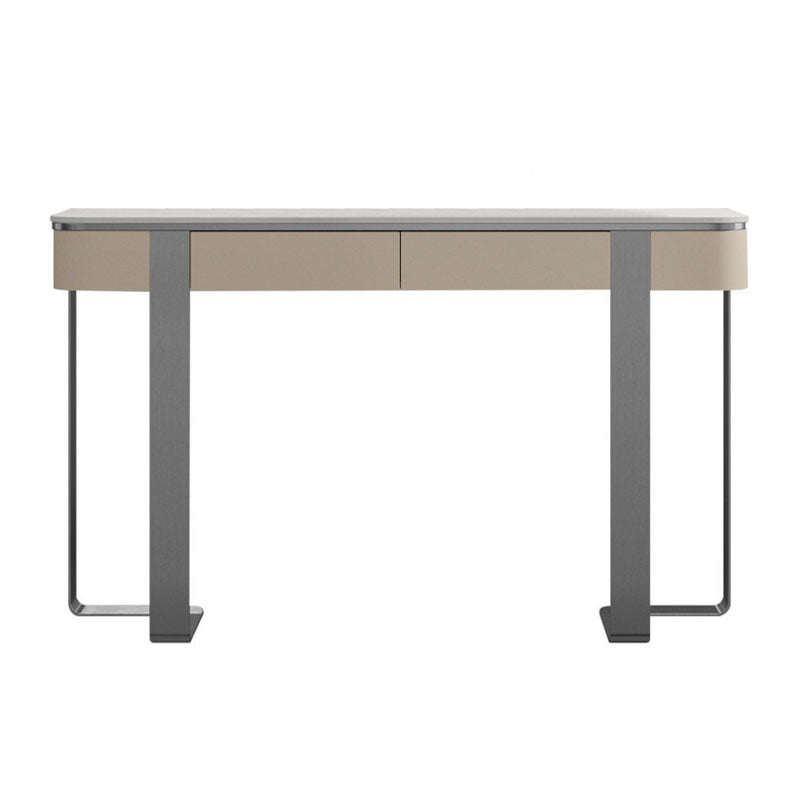 Iglesias White and Gold Slate Console Table 47.24"D