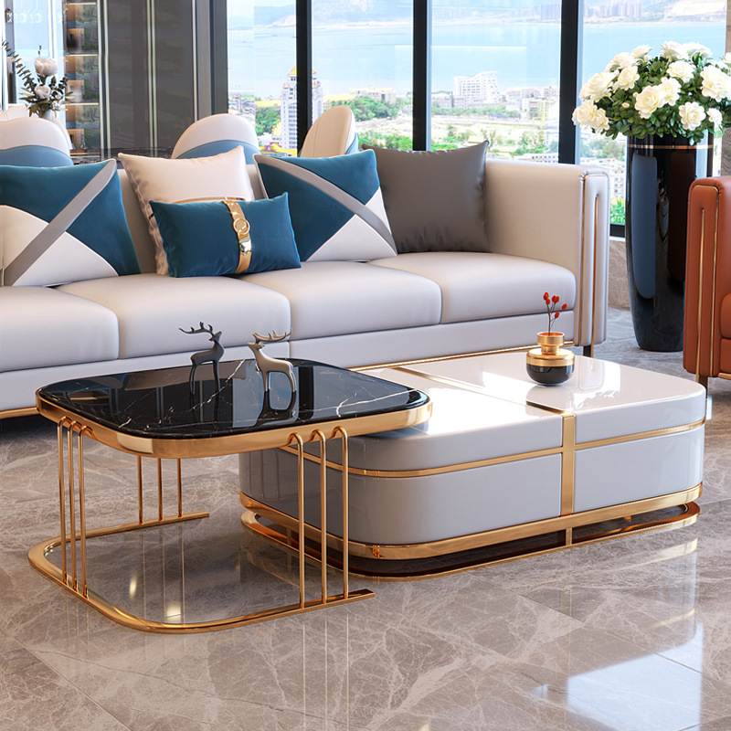 Trieste Slate Coffee Tables 41.34"D+27.56"D