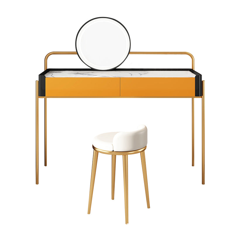 Anzio Roma Orange Slate Makeup Vanities 47.24"D+15.74"D