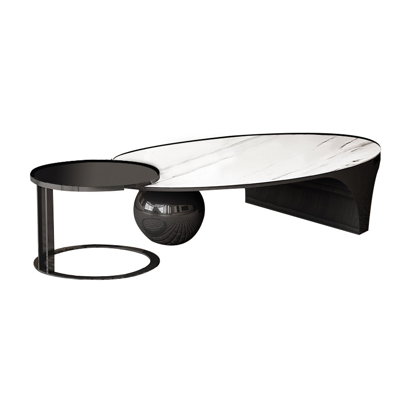 Bergamo White and Black Slate Coffee Tables 51.18&