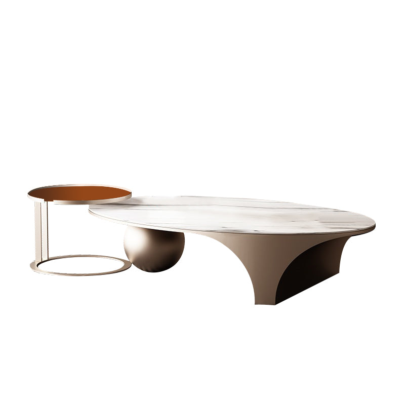 Bergamo White and Black Slate Coffee Tables 51.18&