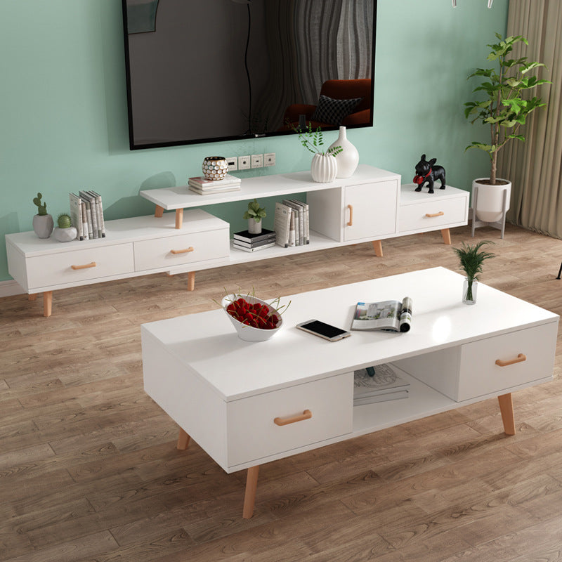 Arona White Solid Wood TV Stand 70.86&