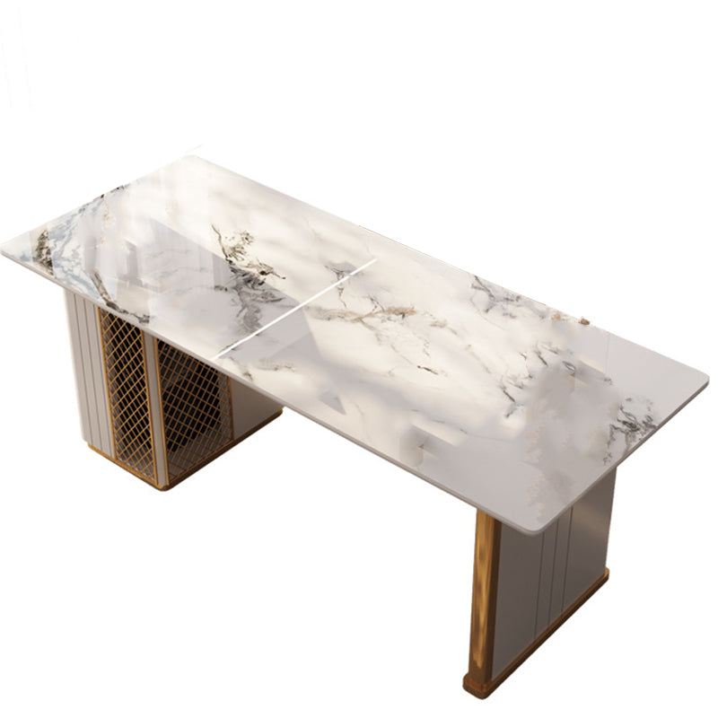Cefalu White Slate Desk 55.12"D