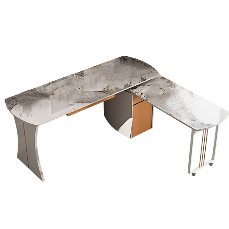 Cefalu White Slate Desk 55.12"D