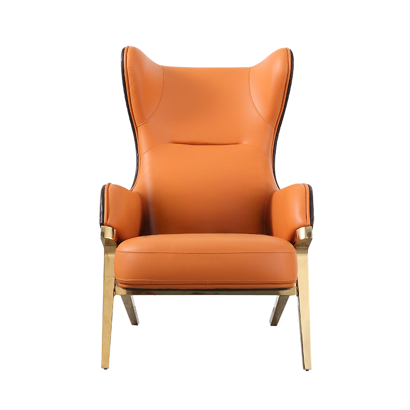 Lodi Orange Leather Lounge Chair 29.53&