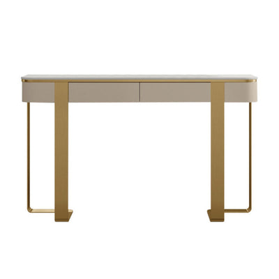 Iglesias White and Gold Slate Console Table 47.24"D