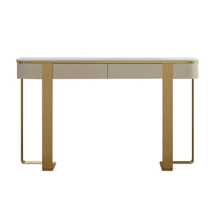 Iglesias White and Gold Slate Console Table 47.24"D