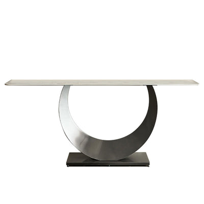 Iglesias White and Gold Slate Console Table 47.24"D