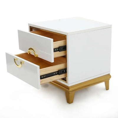Orte White Black Bedside Table 19.68"D