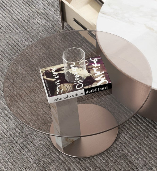 Segrate Slate Coffee Table 23.62"D+35.43"D