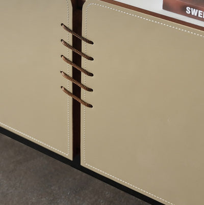 Bologna Saddle Leather TV Stands 78.74"D