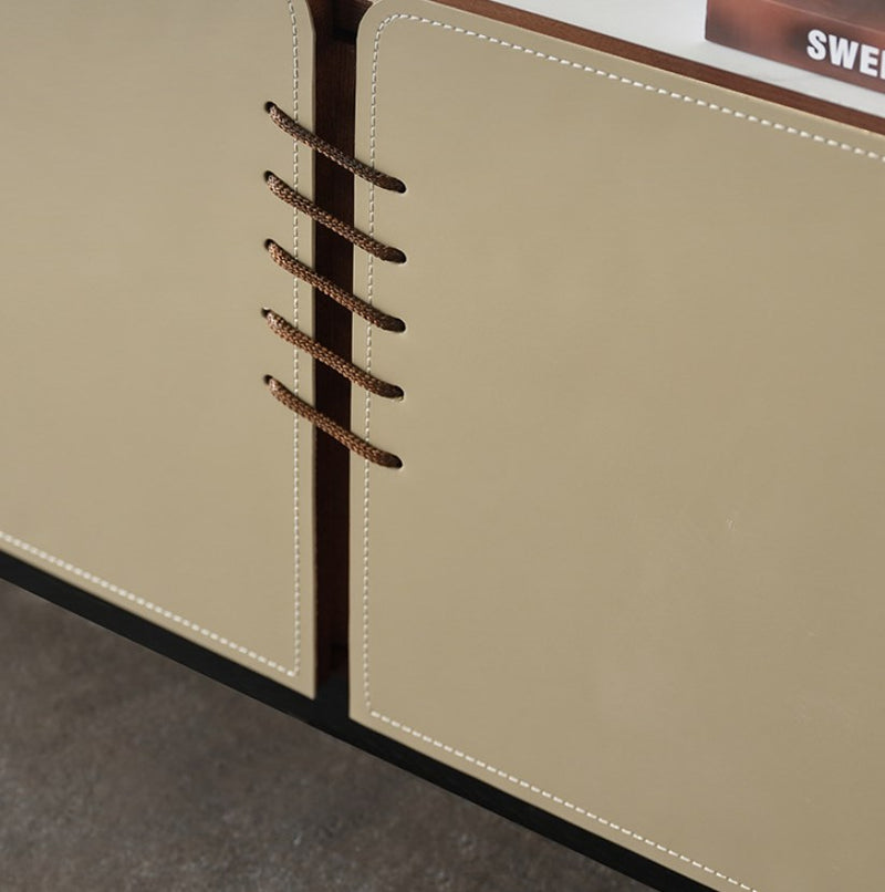 Bologna Saddle Leather TV Stands 78.74"D