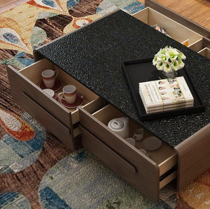Imperia Walnut Burnt stone Coffee Table 51.18"D