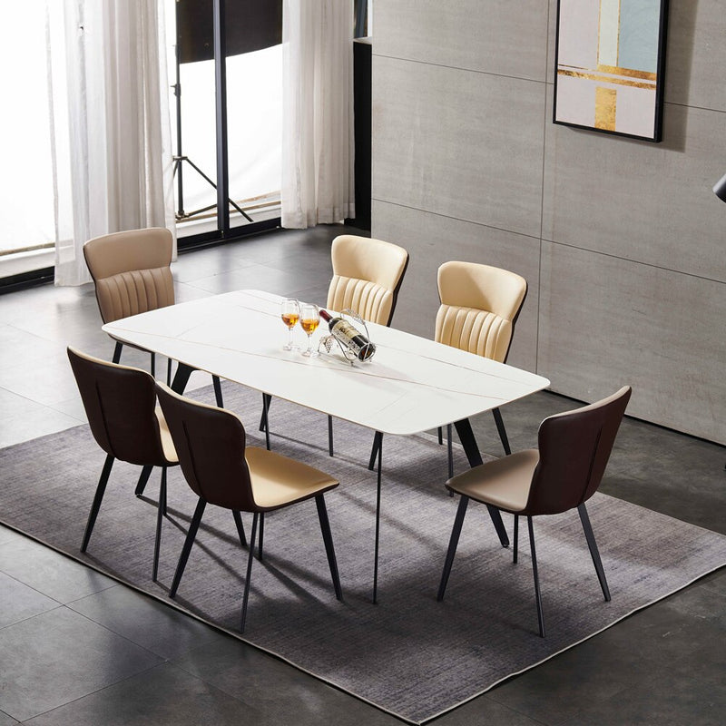 Garda Grey PU Leather Dining Chair 19.70"D (with 2 chairs)