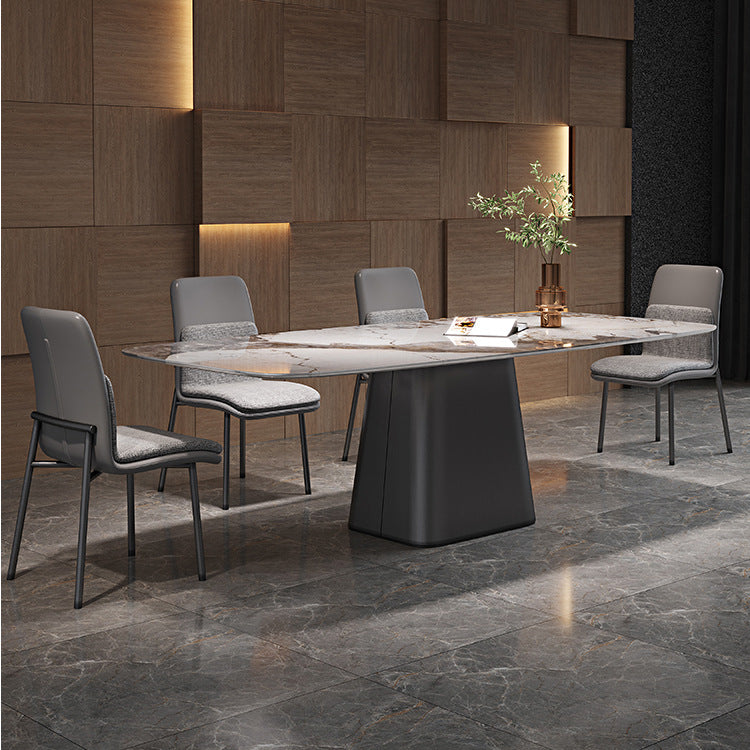 Faenza White Titanium Dining Table 55.12"D