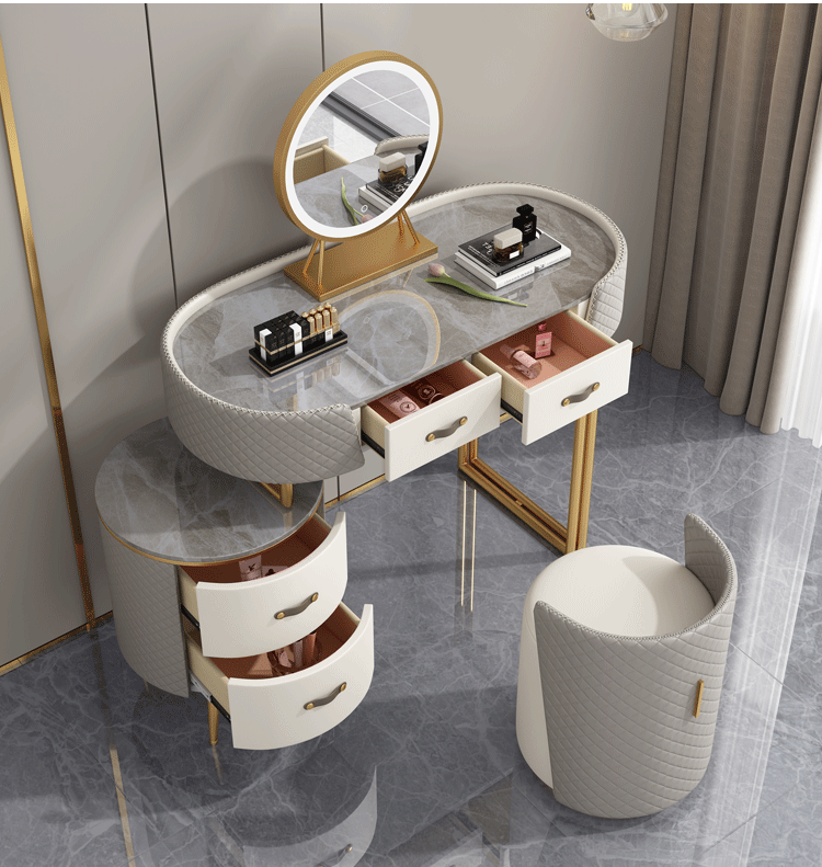 Orte Grey Makeup Vanity Set 47.24"D