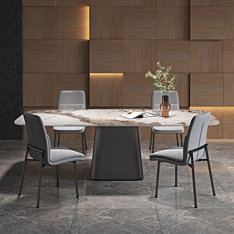 Faenza White Titanium Dining Table 55.12"D
