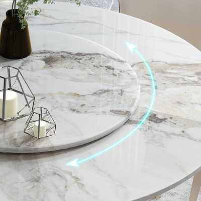 Liguria White Slate Round Dining Table 53.15"D