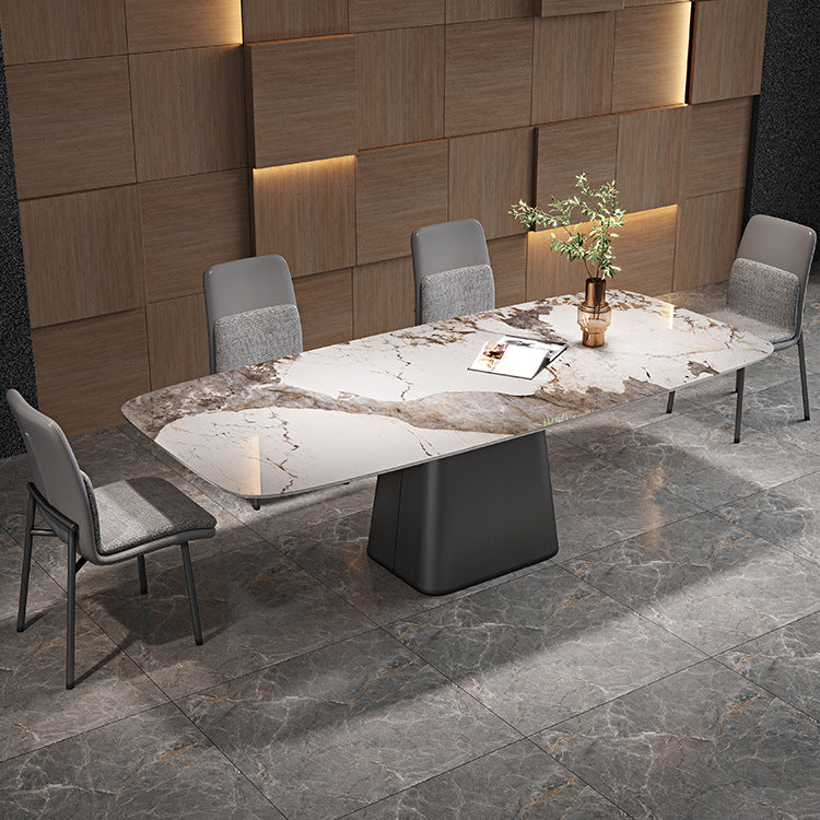 Faenza White Titanium Dining Table 55.12"D