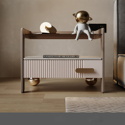 Garda Grey Solid Wood Nightstands 19.68''D
