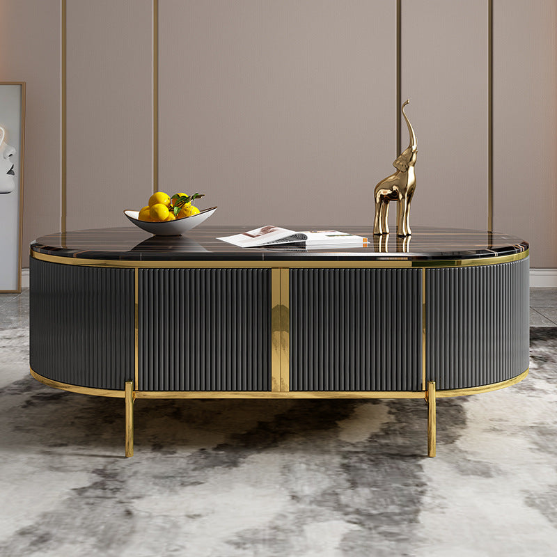 Bergamo Black Slate Coffee Table 51.18"D