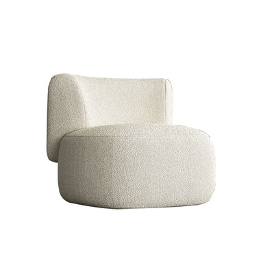 Vibo Valentia White Berer Fleece Lounge Chair 31.50"D