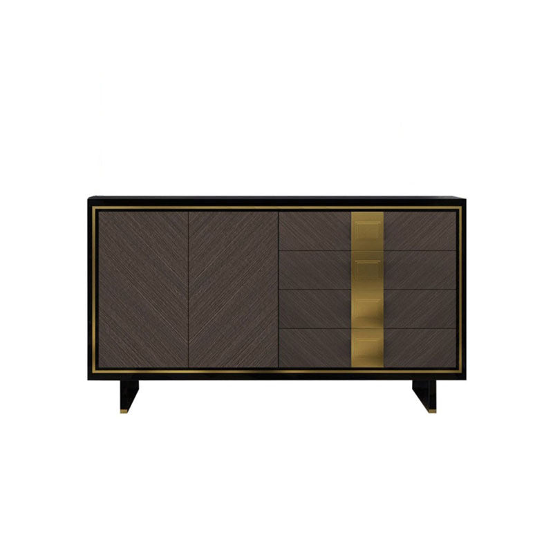 Frosinone Black and Grey Tempered Glass Sideboard 47.24"D