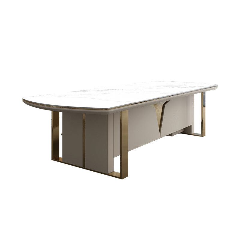 Ivrea White Slate Desk 70.87"D