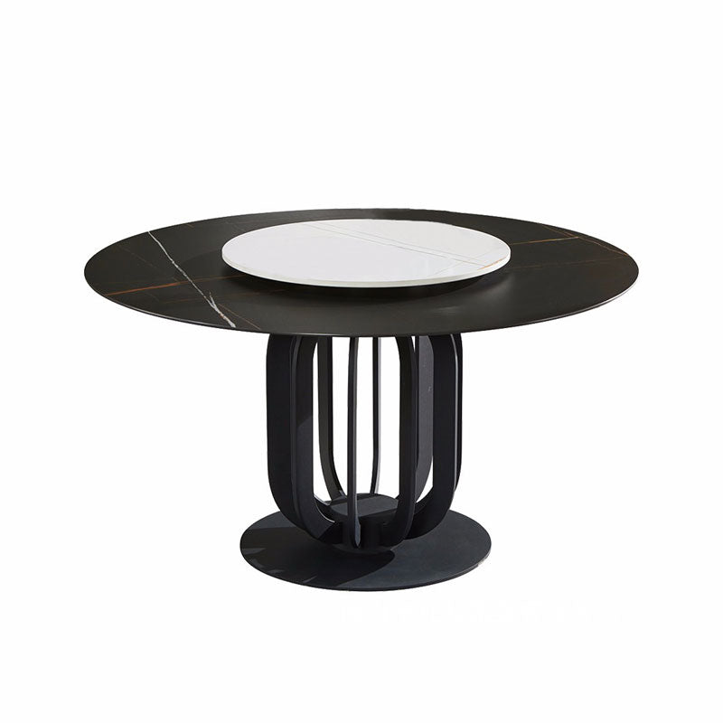 Lazio Black+White Slate Dining Table 47.24"D