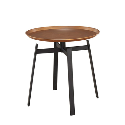 Bari Brown Stainless Steel Side Table 18.89''D