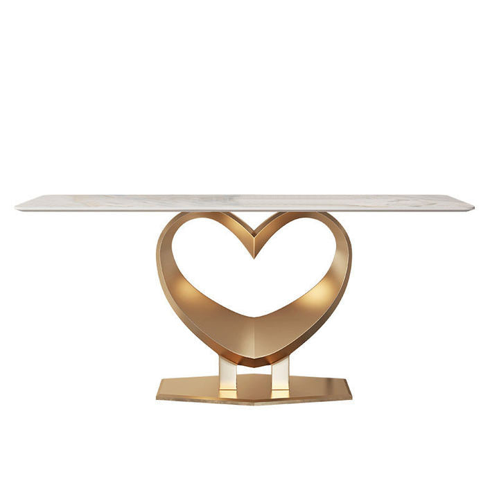 Iglesias White and Gold Slate Console Table 47.24"D