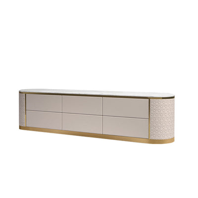 Arona White Marble TV Stand 78.74"D