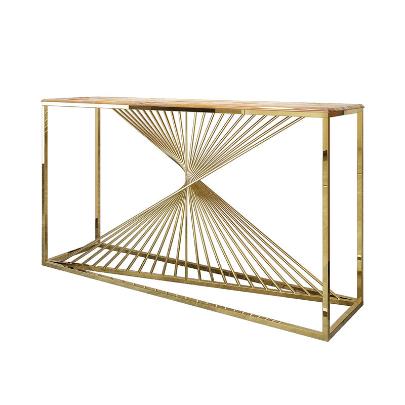 Iglesias Gold Marble Console Table 47.24"D