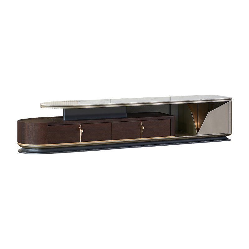 Saronno White and Walnut Slate TV Stand 78.74"D 