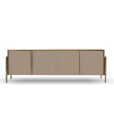 Saronno Champagne Tempered Glass TV Stand 82.68"D