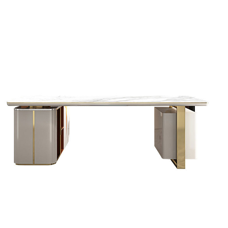 Ivrea White Slate Desk 78.74"D